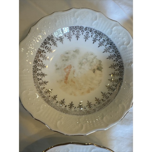 Vtg 6 Vogue Dinnerware Washington Colonial USA Canonsburg 22K Gold 5" Bowls - Picture 3 of 9